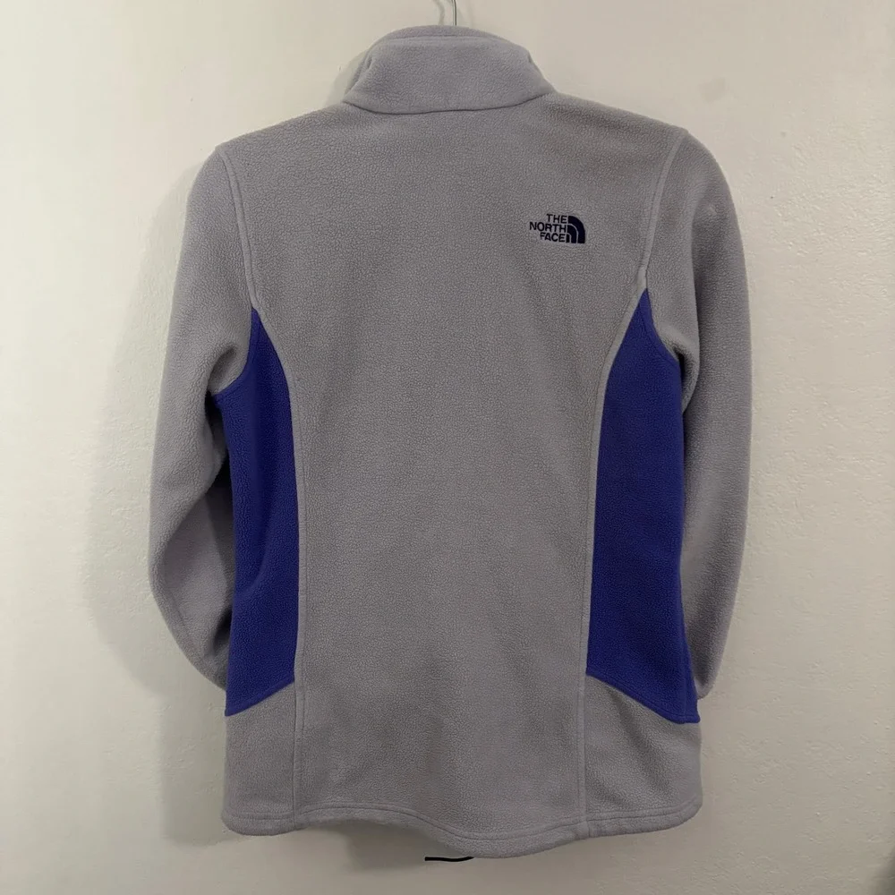 The‎ North Face Womens Full Zip Fleece Jacket Grey Purple Mock Neck NJ983488